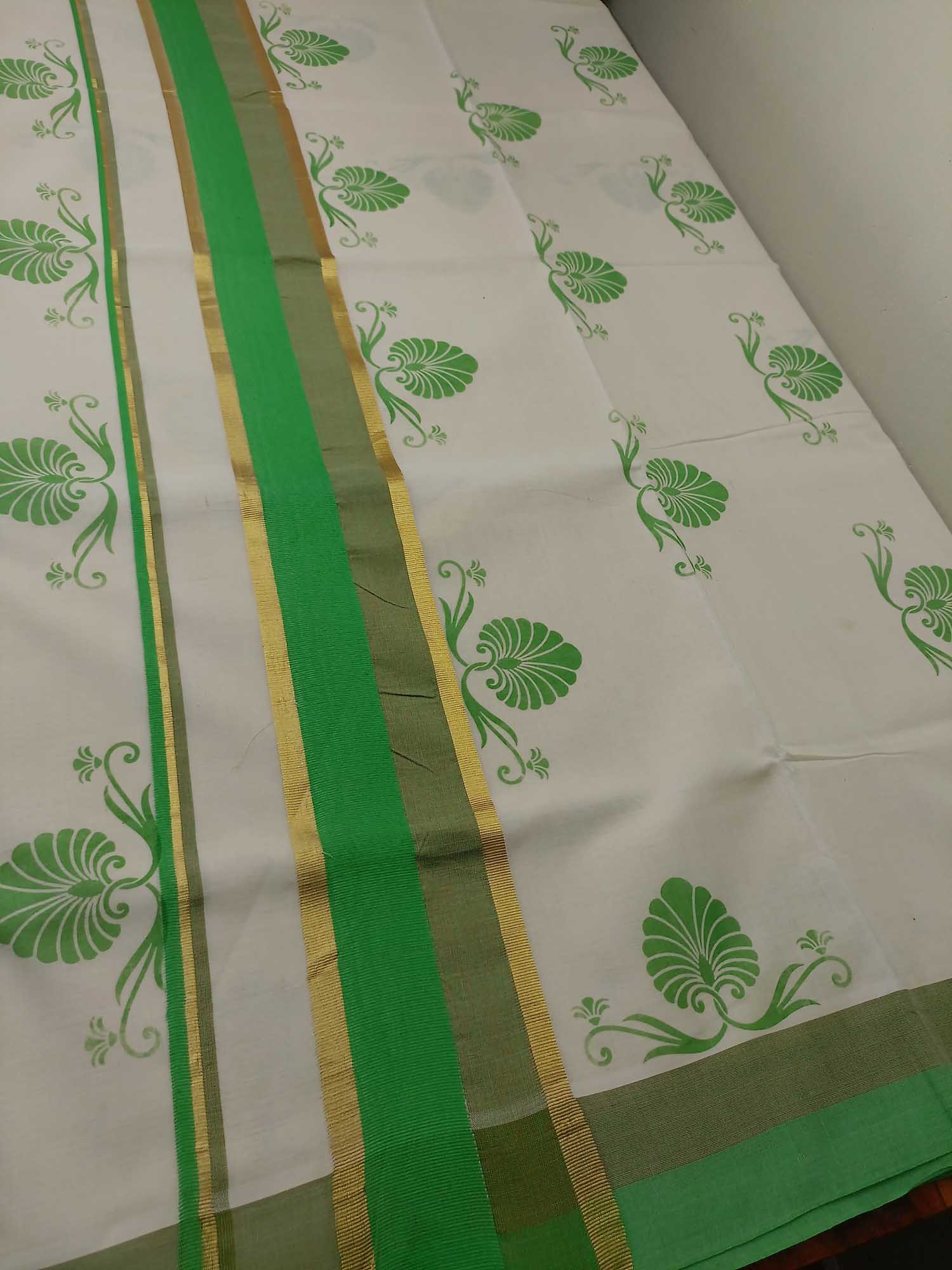 Balaramapuram Printed Kerala Saree for Women