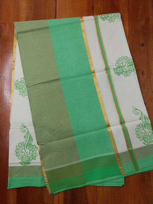 Balaramapuram Printed Kerala Saree for Women