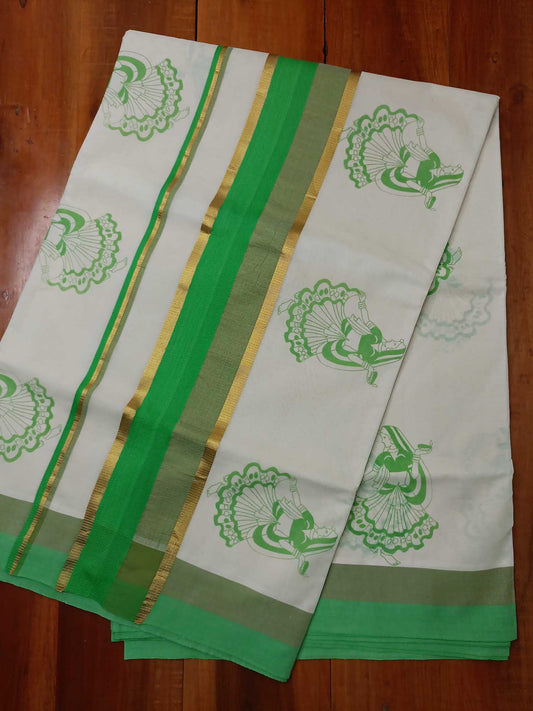 Balaramapuram Printed Kerala Saree for Women