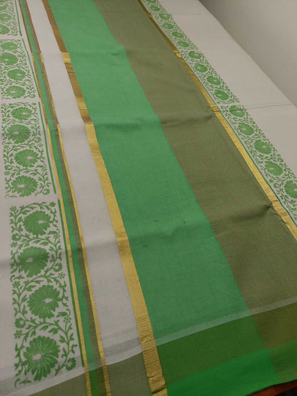 Balaramapuram Printed Kerala Saree for Women