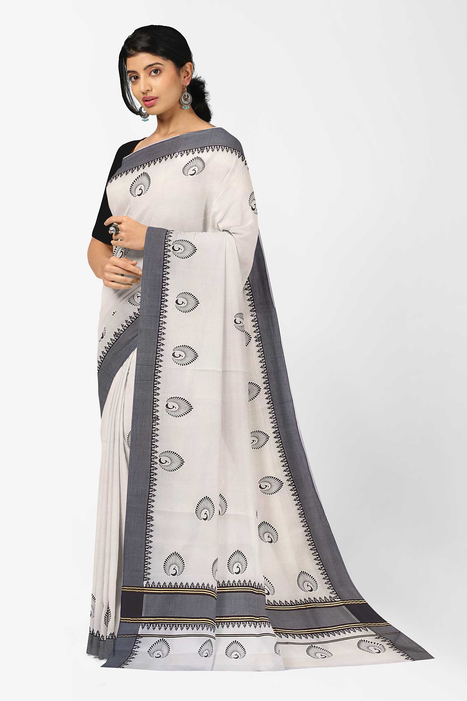 Balaramapuram Printed Kerala Saree for Women