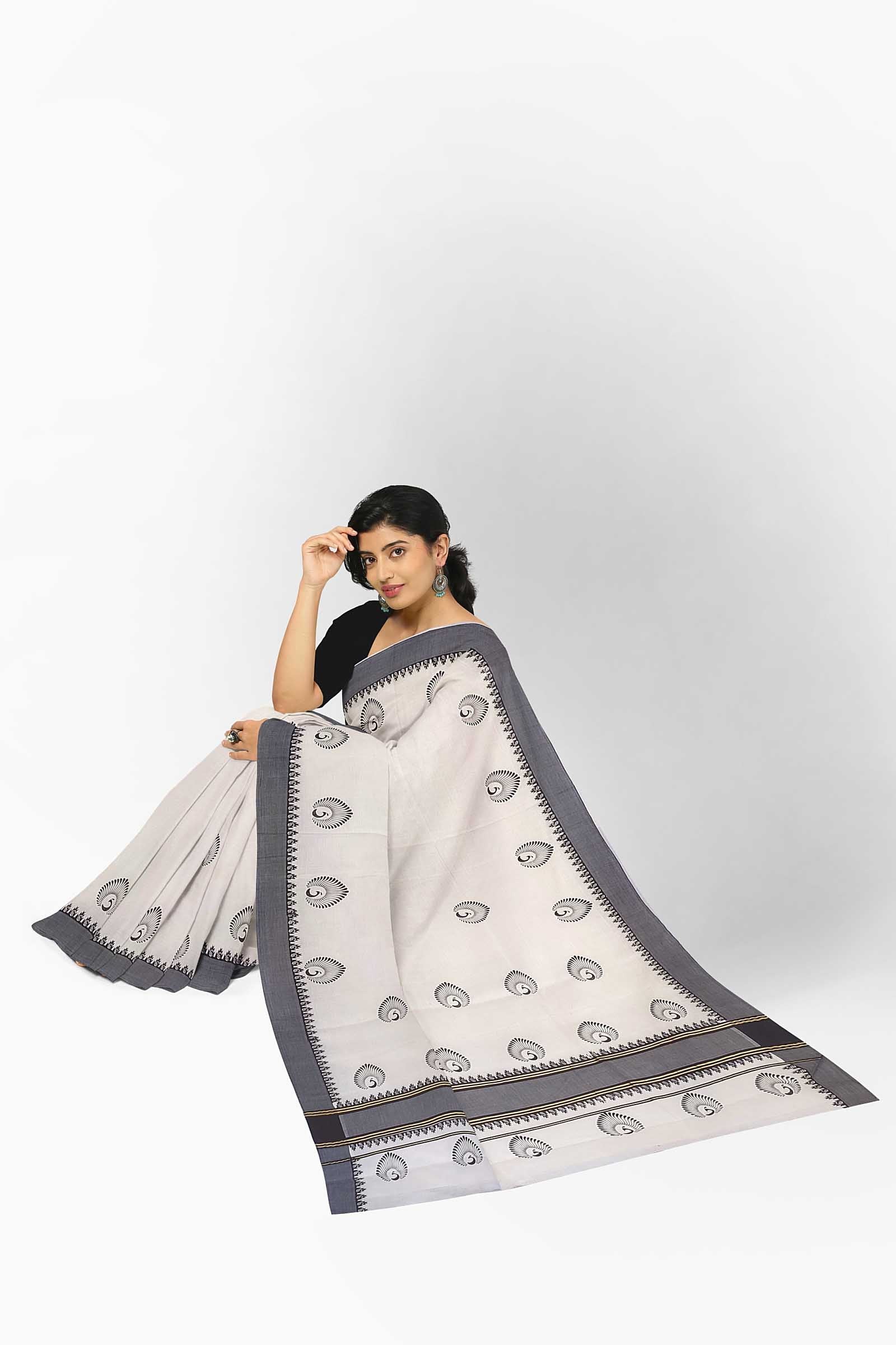 Balaramapuram Printed Kerala Saree for Women