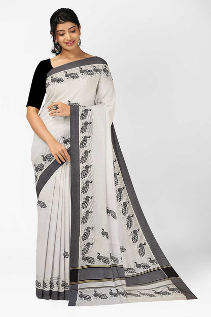 Balaramapuram Printed Kerala Saree for Women