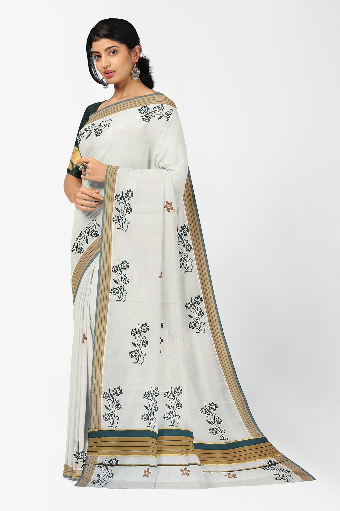 Balaramapuram Printed Kerala Saree for Women