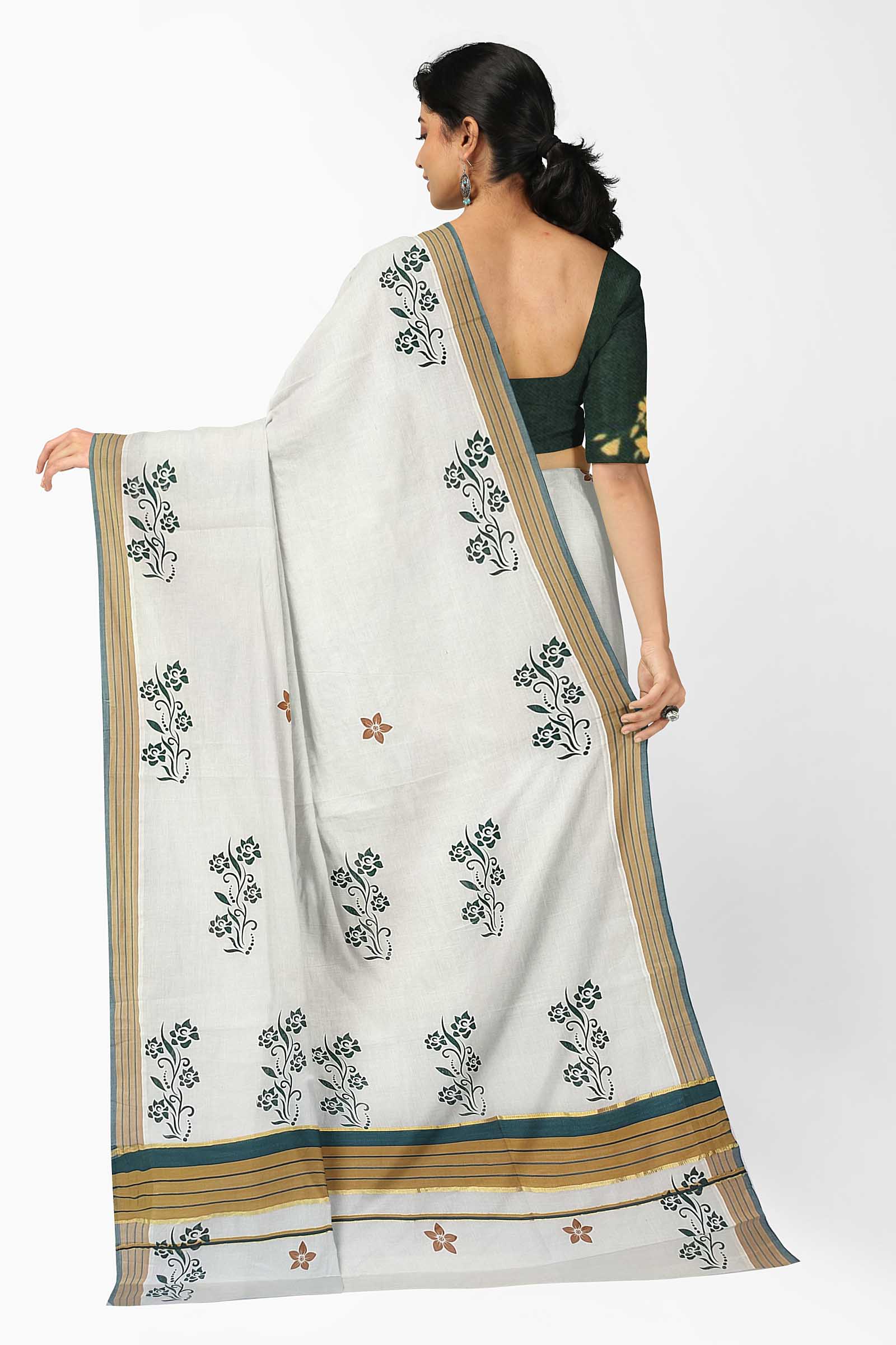 Balaramapuram Printed Kerala Saree for Women