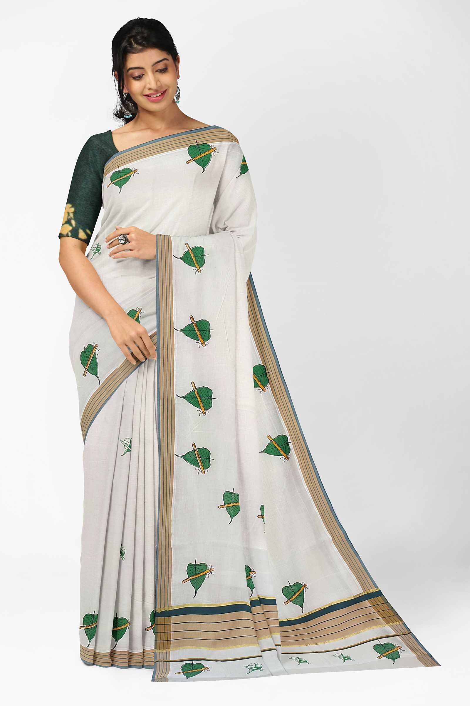 Balaramapuram Printed Kerala Saree for Women