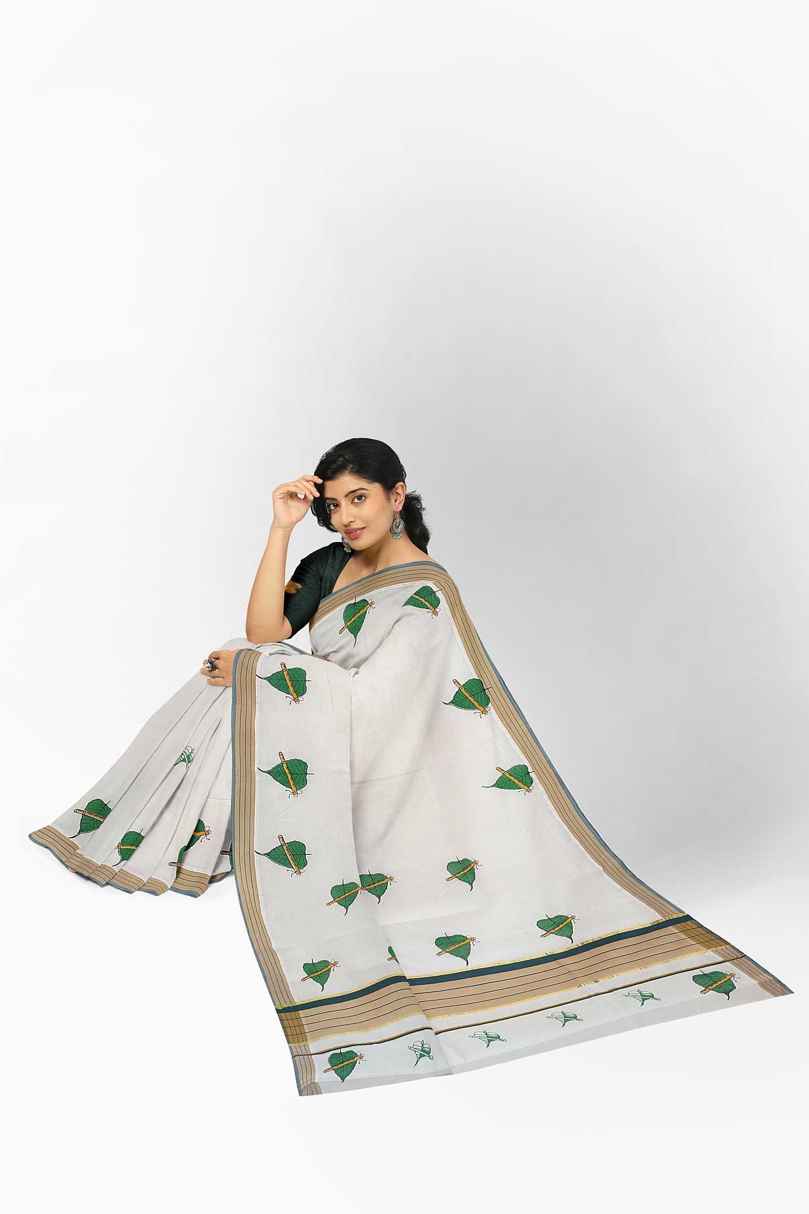 Balaramapuram Printed Kerala Saree for Women