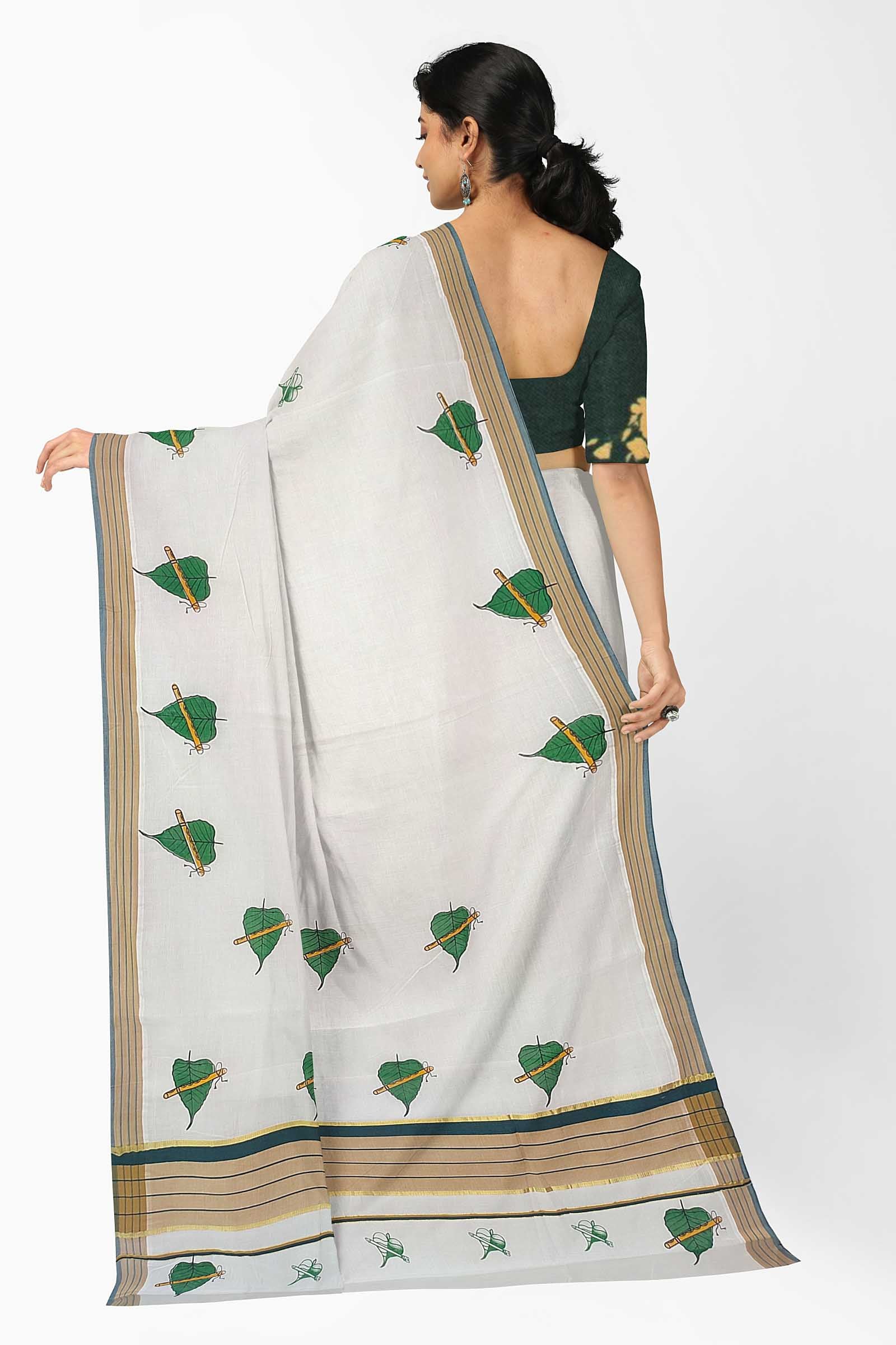 Balaramapuram Printed Kerala Saree for Women