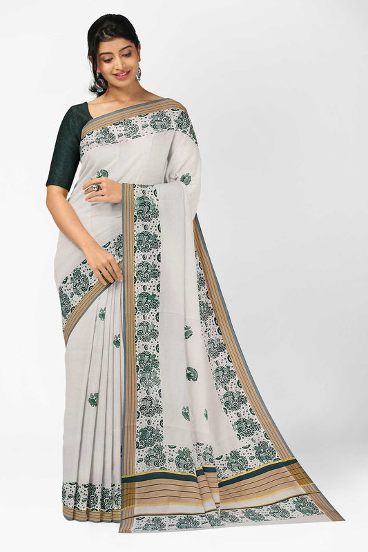 Balaramapuram Printed Kerala Saree for Women