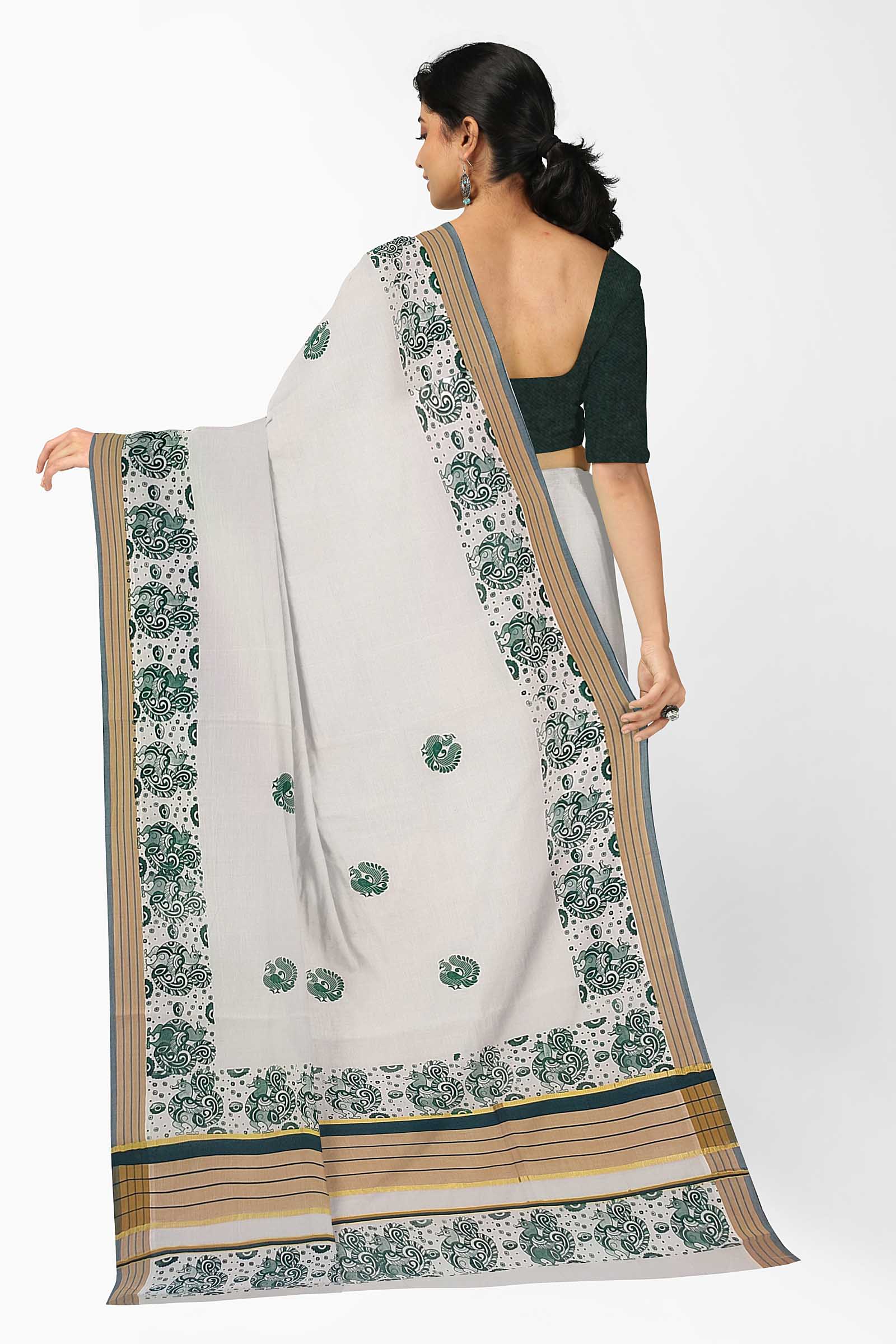 Balaramapuram Printed Kerala Saree for Women