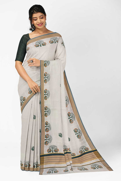 Balaramapuram Printed Kerala Saree for Women