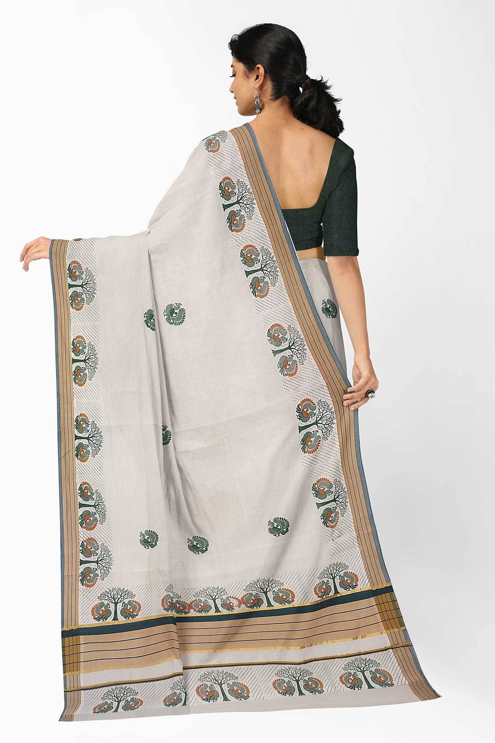 Balaramapuram Printed Kerala Saree for Women