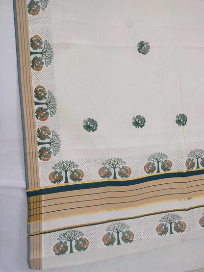 Balaramapuram Printed Kerala Saree for Women