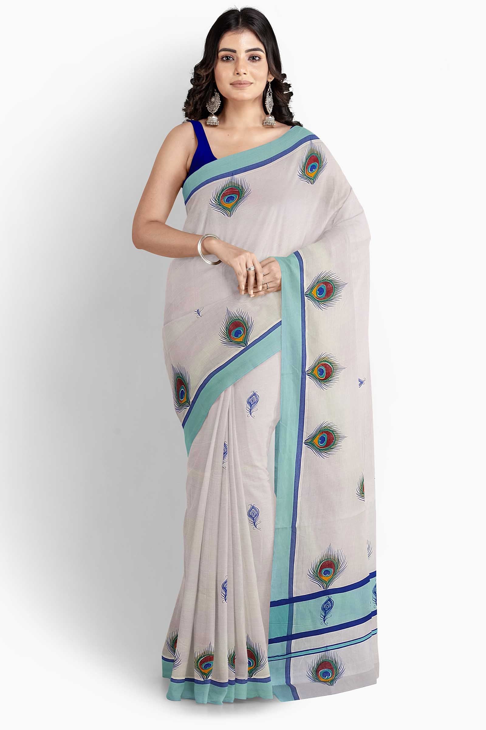 Balaramapuram Printed Kerala Saree for Women