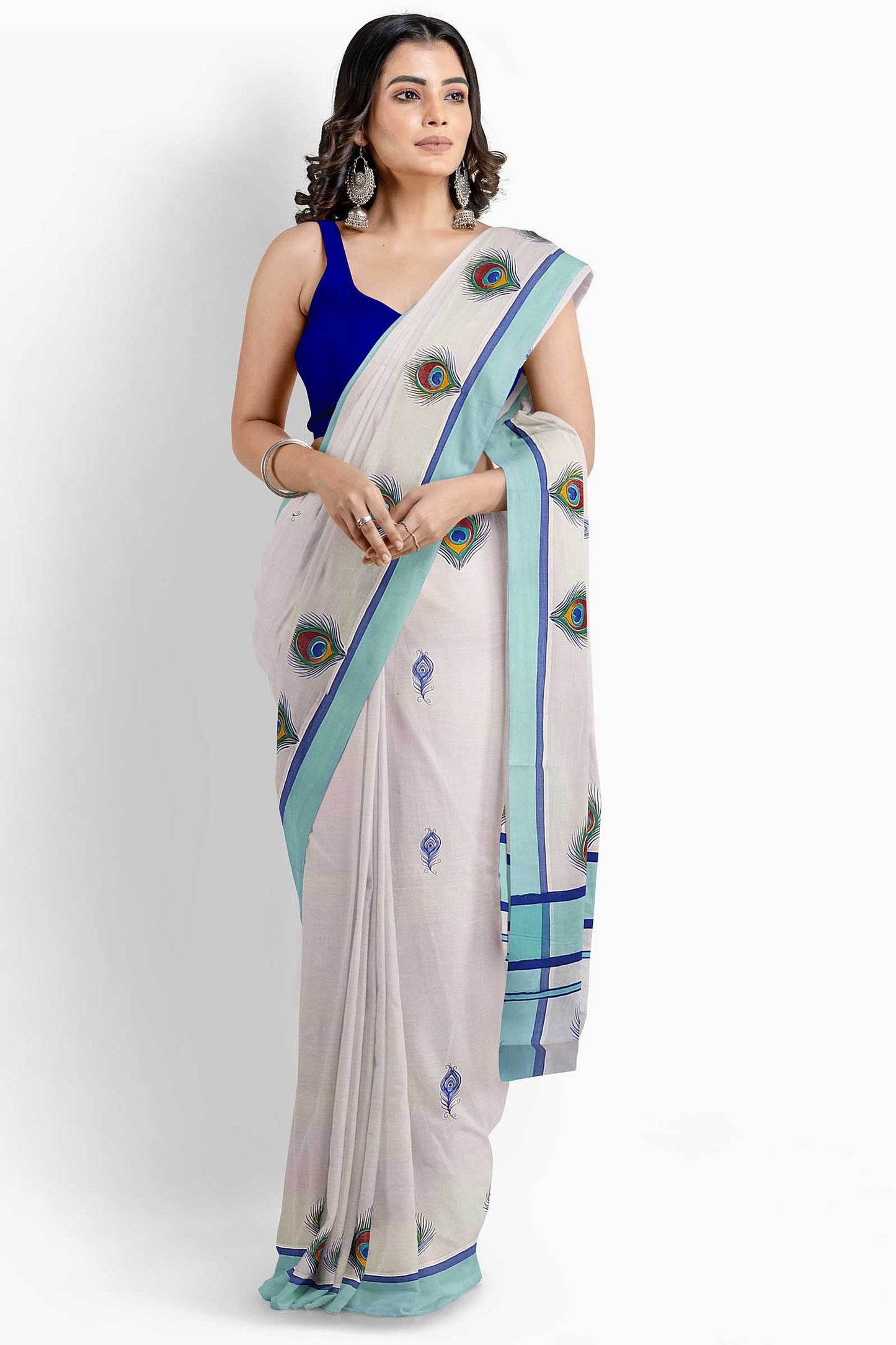 Balaramapuram Printed Kerala Saree for Women