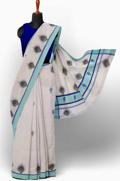 Balaramapuram Printed Kerala Saree for Women