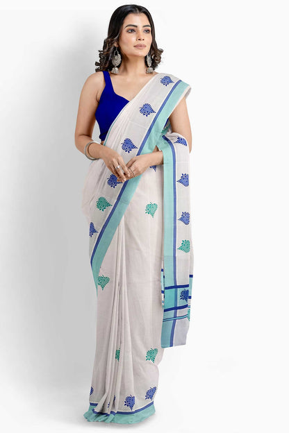 Balaramapuram Printed Kerala Saree for Women