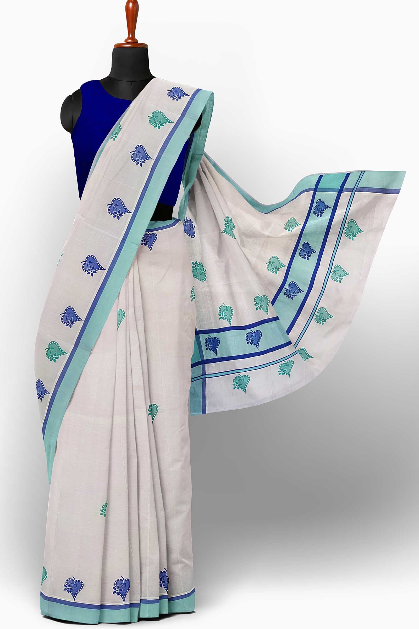 Balaramapuram Printed Kerala Saree for Women