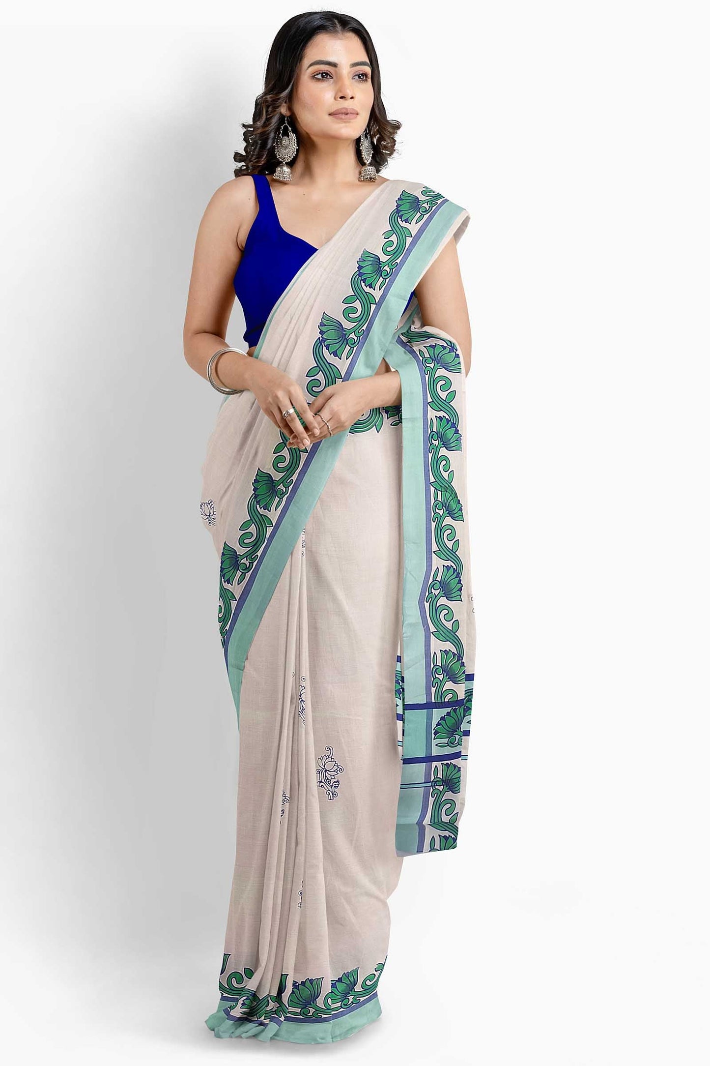 Balaramapuram Printed Kerala Saree for Women