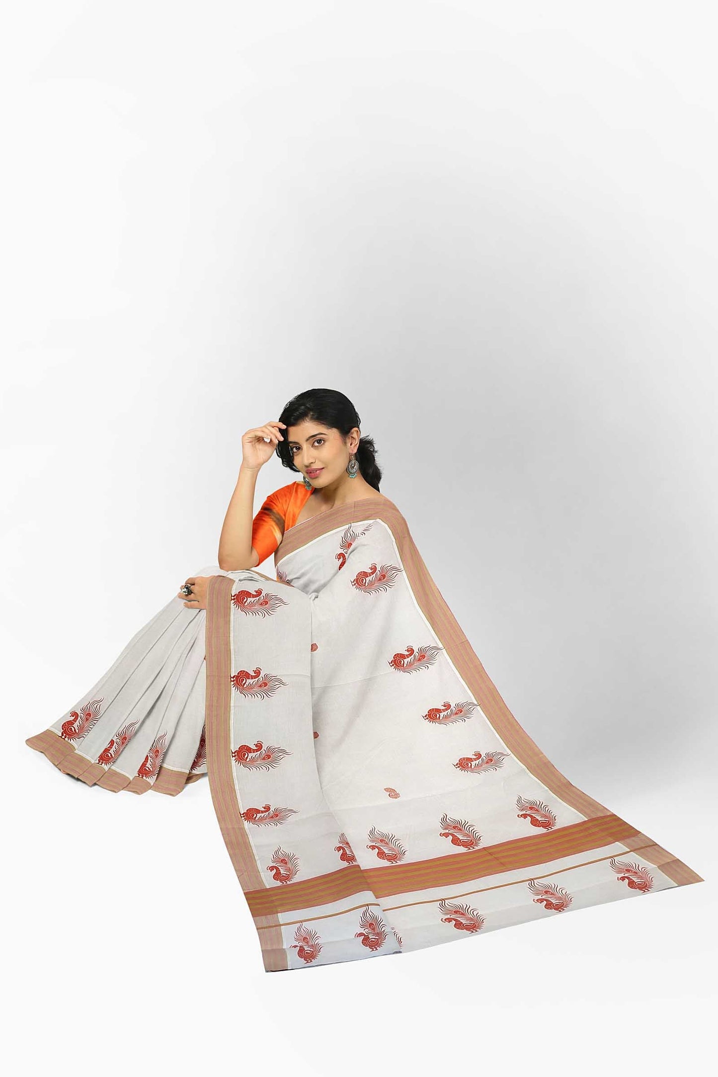 Balaramapuram Printed Kerala Saree for Women