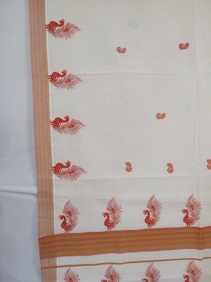 Balaramapuram Printed Kerala Saree for Women