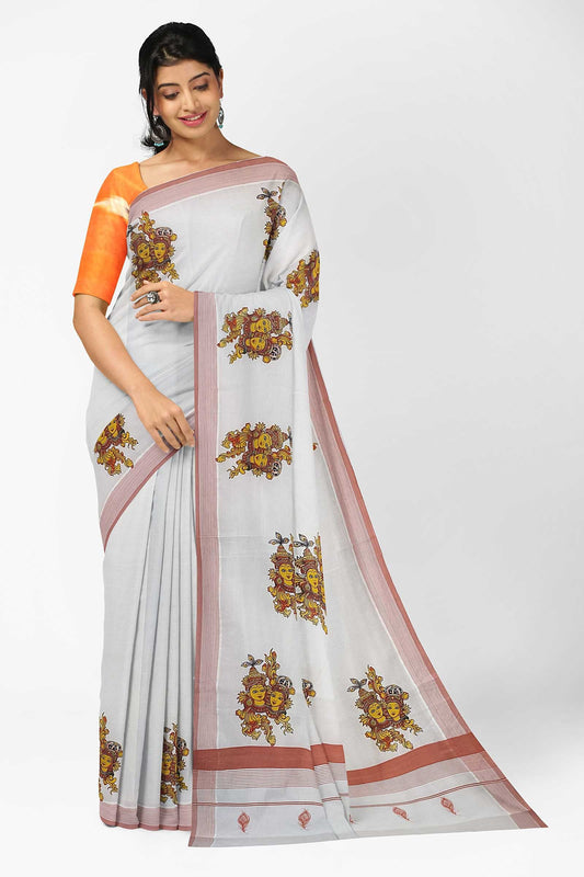 Balaramapuram Printed Kerala Saree for Women