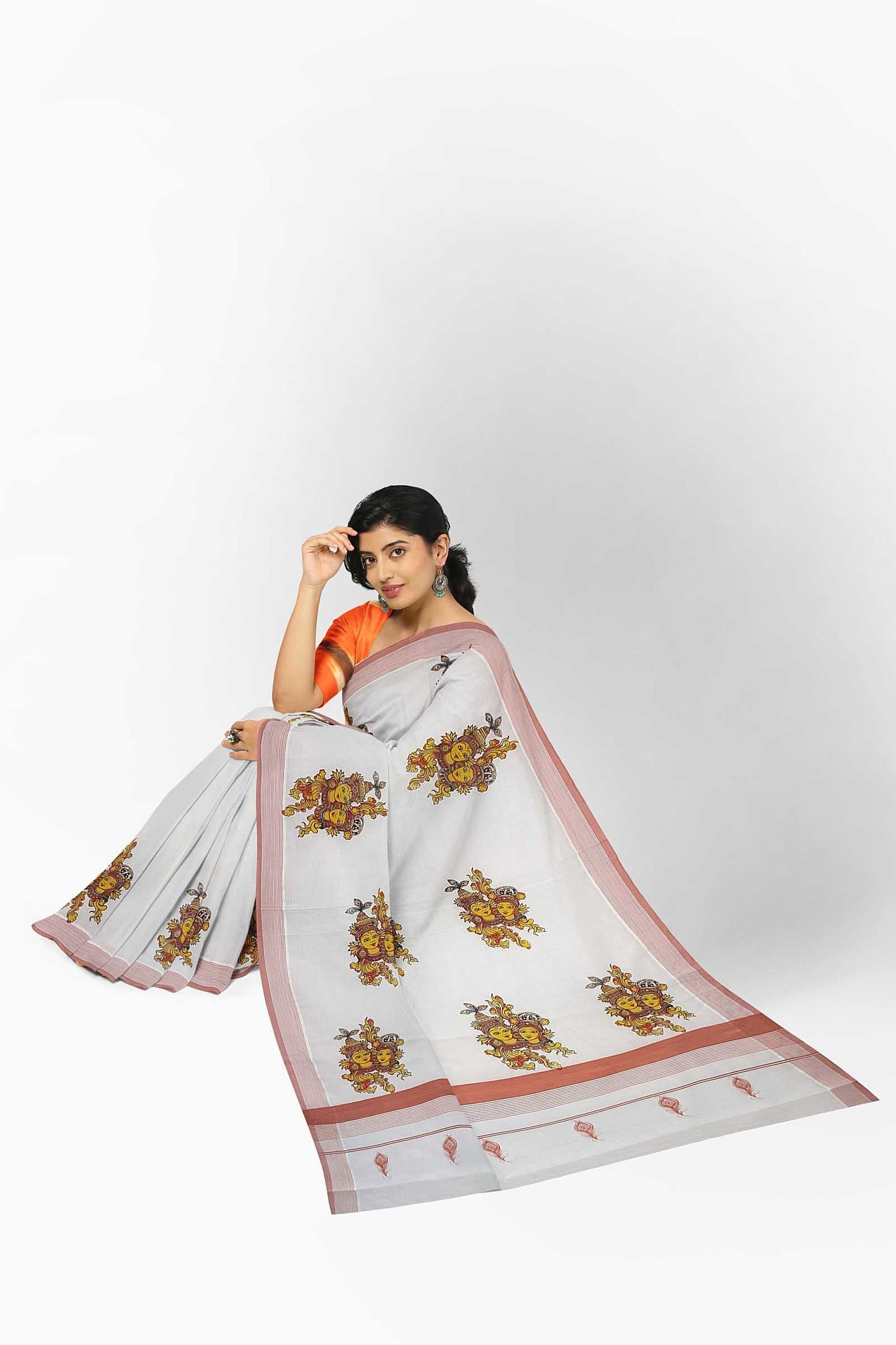 Balaramapuram Printed Kerala Saree for Women