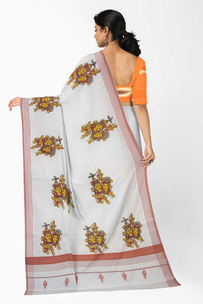 Balaramapuram Printed Kerala Saree for Women