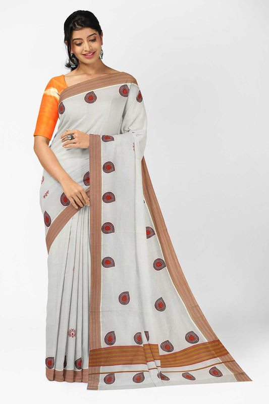 Balaramapuram Printed Kerala Saree for Women