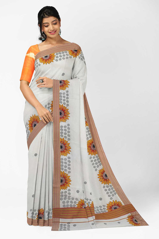 Balaramapuram Printed Kerala Saree for Women