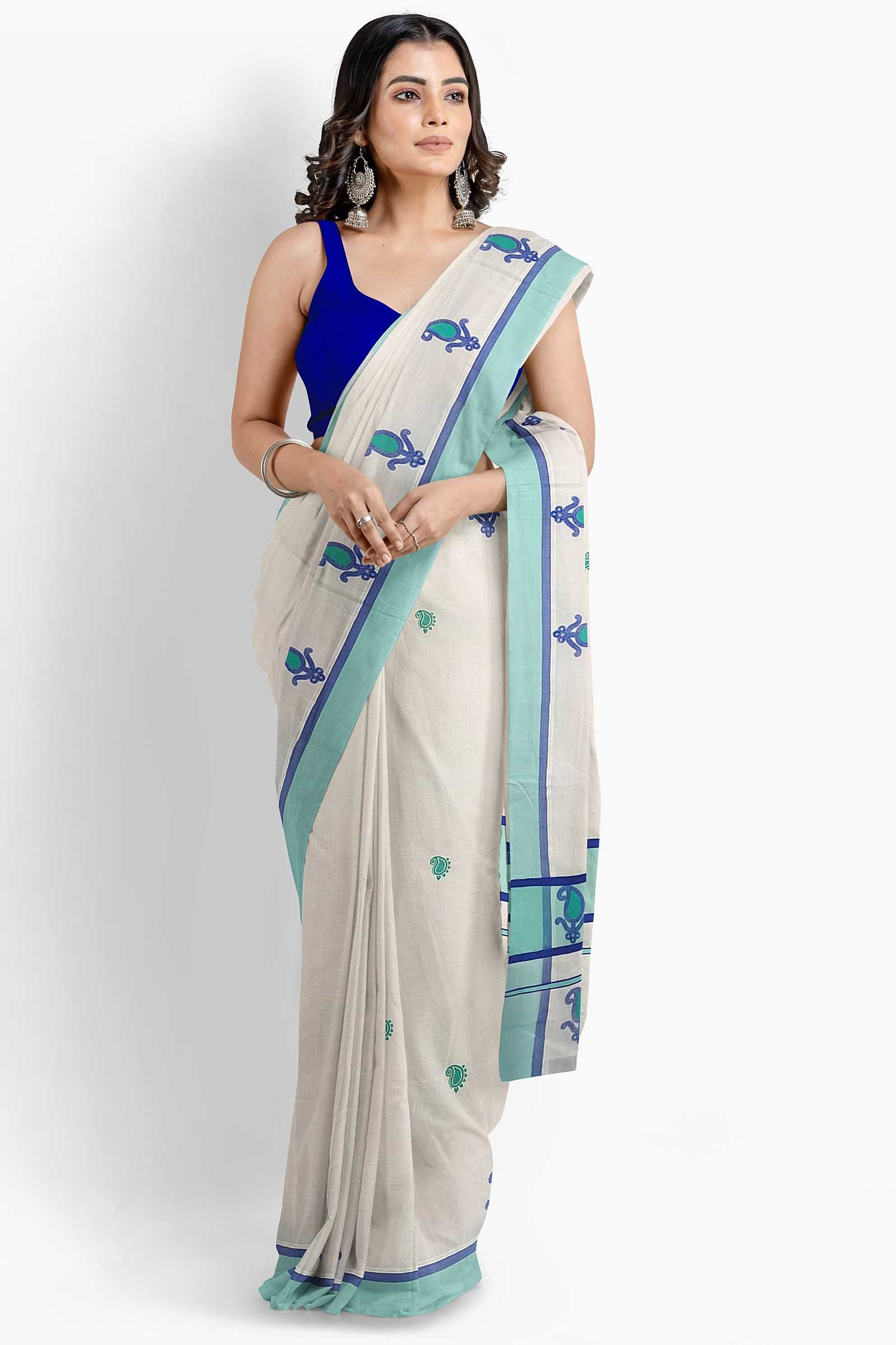 Balaramapuram Printed Kerala Saree for Women