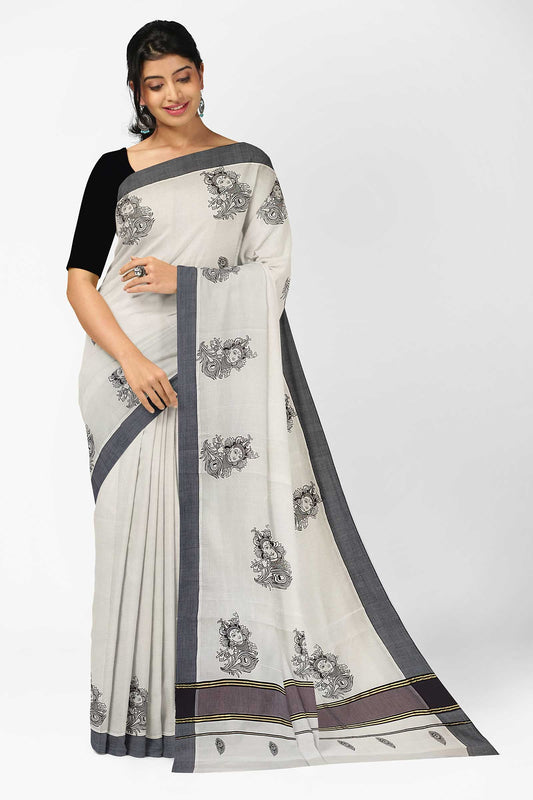 Balaramapuram Printed Kerala Saree for Women