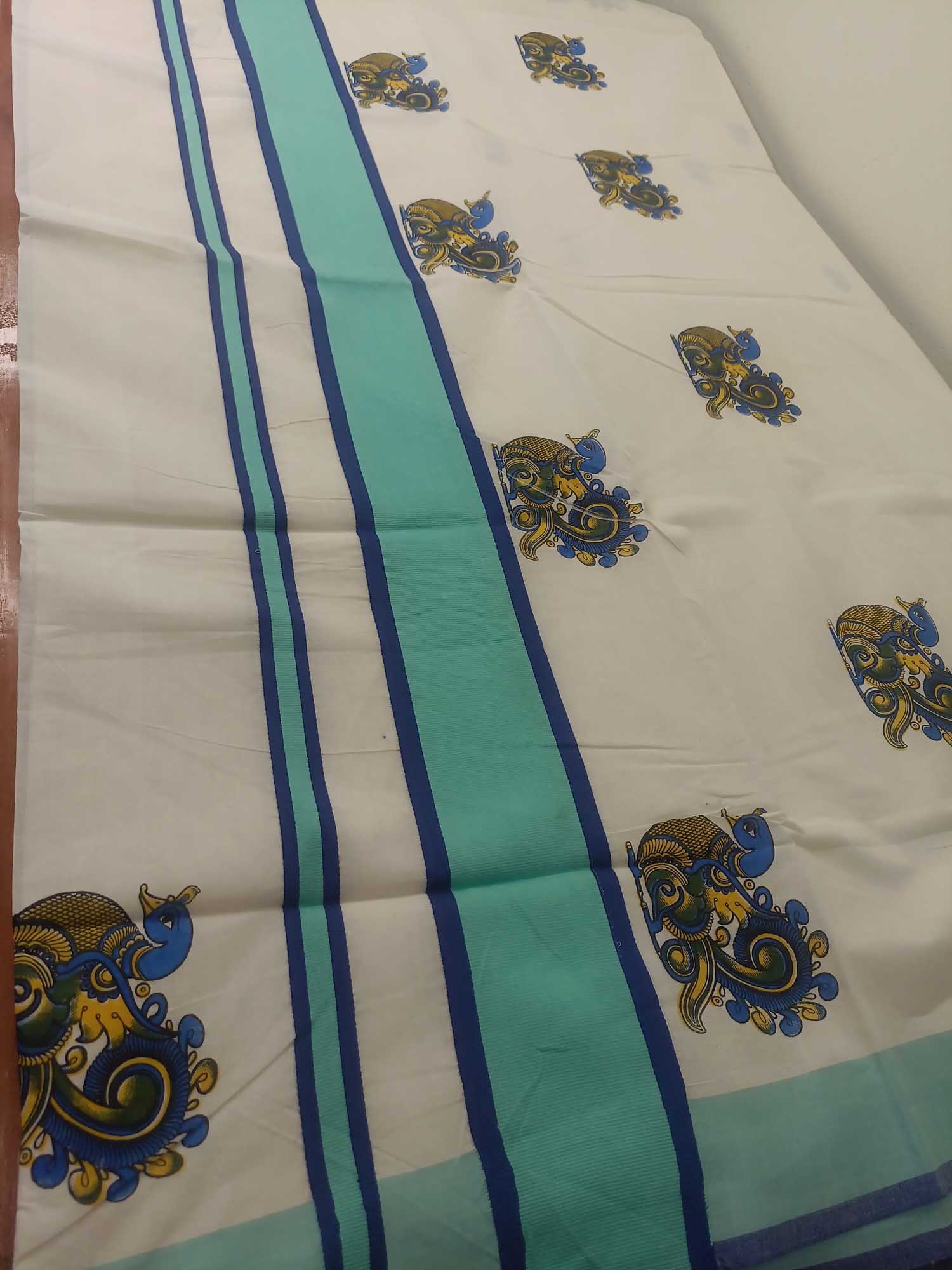 Balaramapuram Printed Kerala Saree for Women