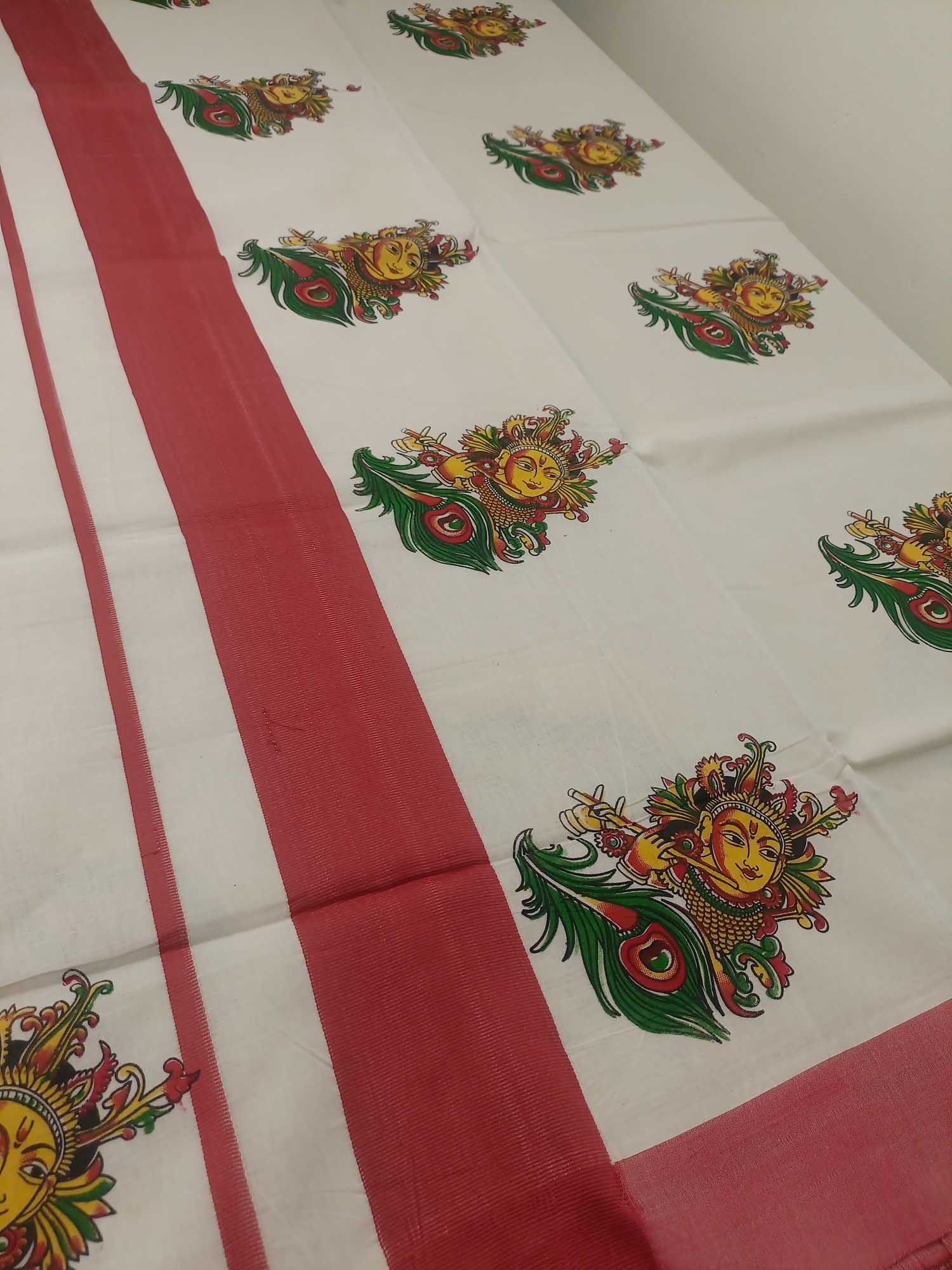 Balaramapuram Printed Kerala Saree for Women