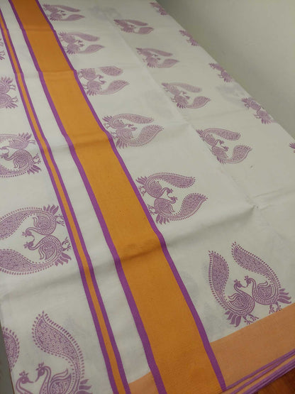 Balaramapuram Printed Kerala Saree for Women