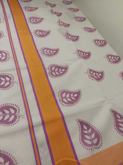 Balaramapuram Printed Kerala Saree for Women