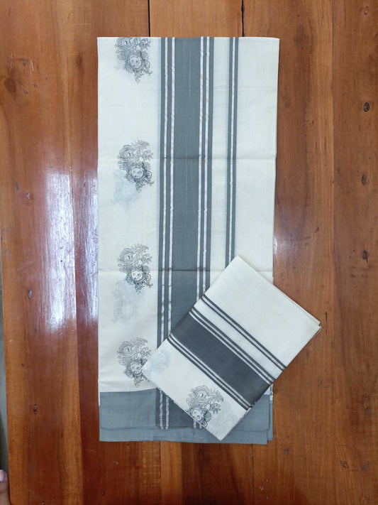 Balaramapuram Printed Set-Mundu for Women
