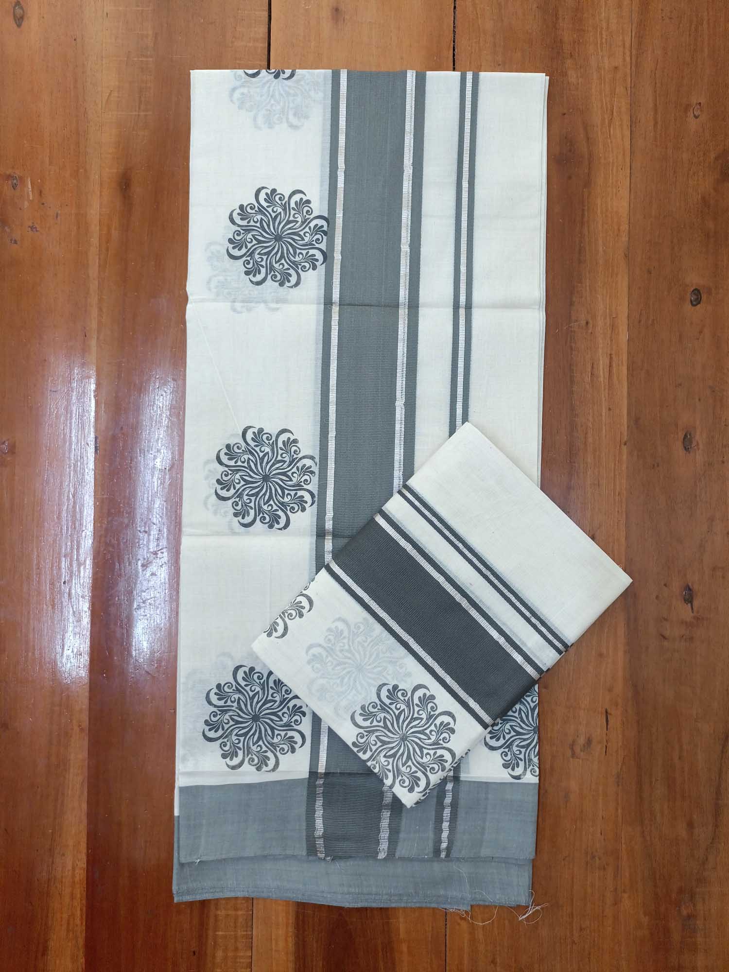 Balaramapuram Printed Set-Mundu for Women