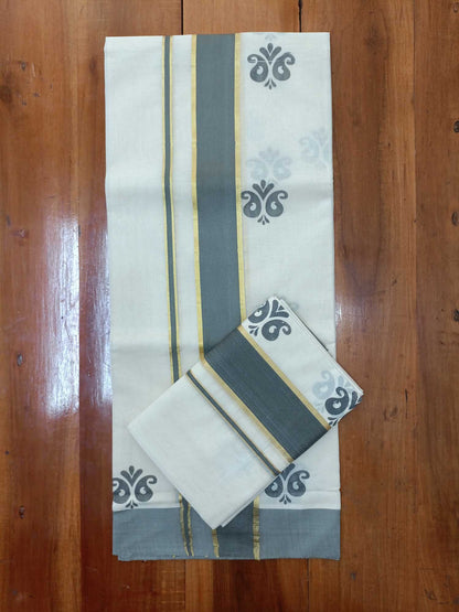 Balaramapuram Printed Set-Mundu for Women