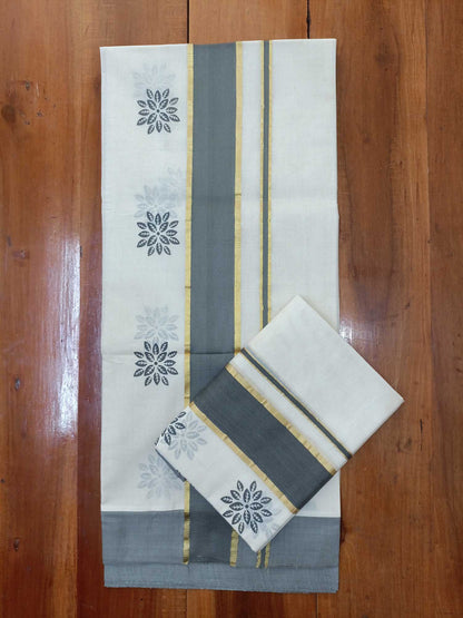 Balaramapuram Printed Set-Mundu for Women