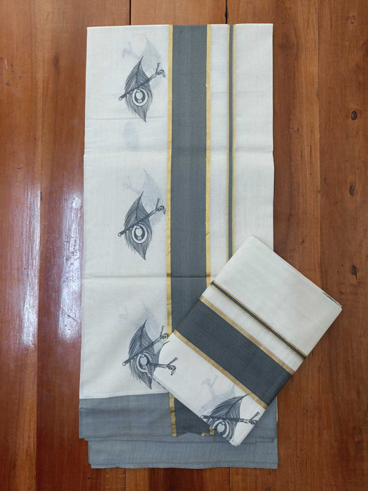 Balaramapuram Printed Set-Mundu for Women