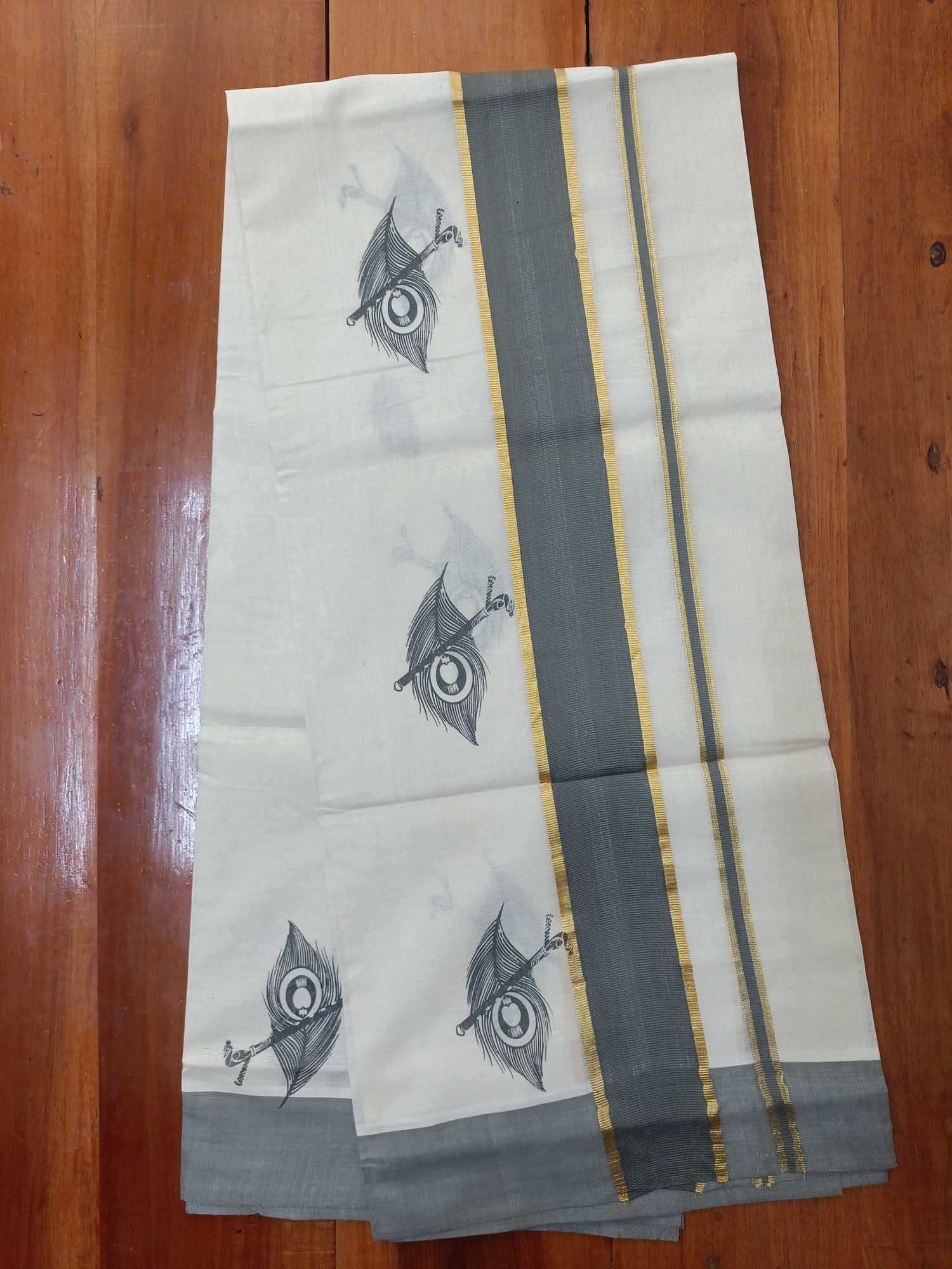 Balaramapuram Printed Set-Mundu for Women