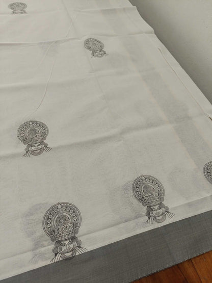 Balaramapuram Printed Set-Mundu for Women
