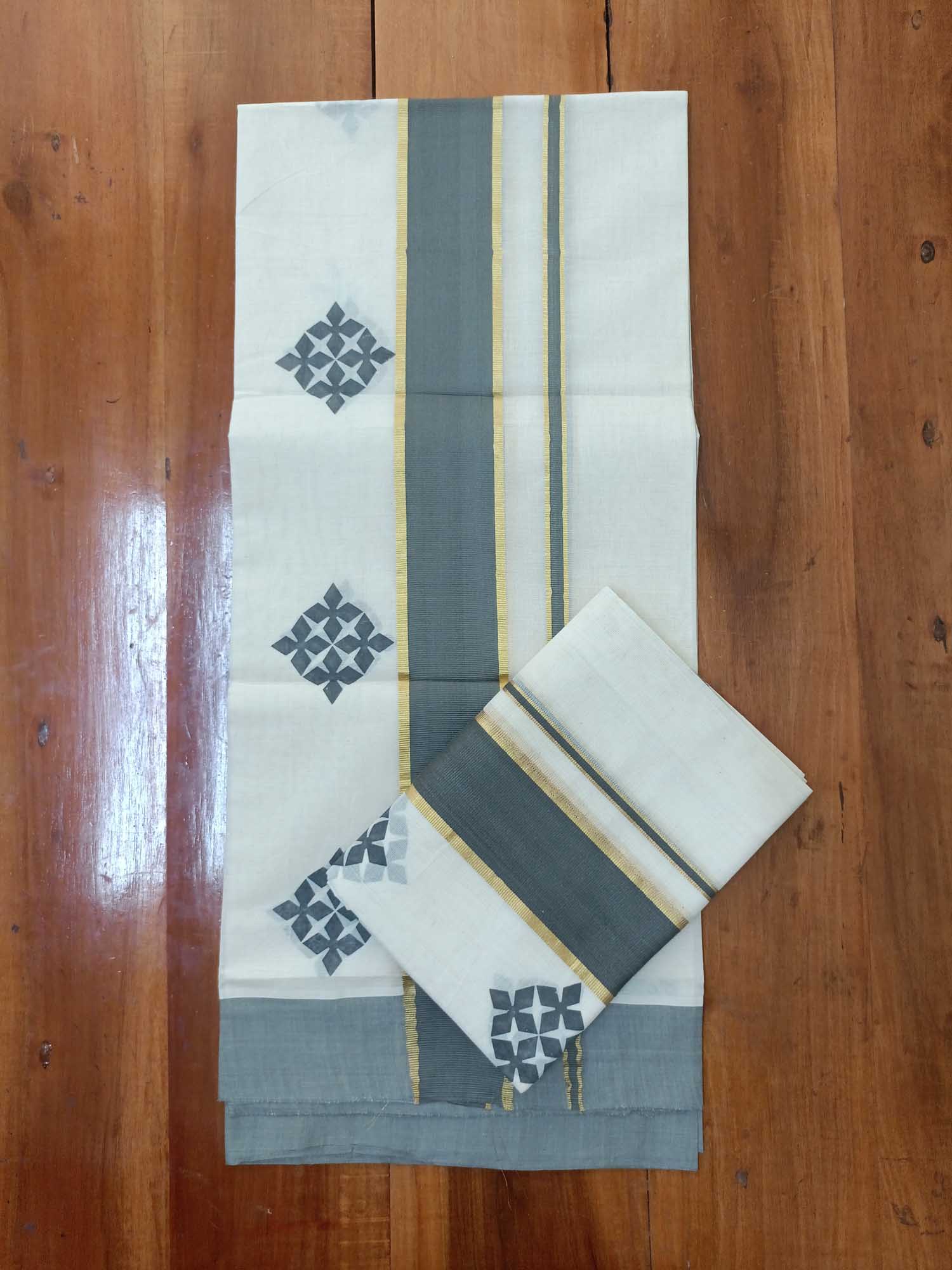 Balaramapuram Printed Set-Mundu for Women