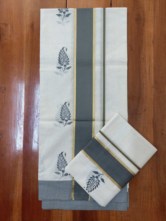 Balaramapuram Printed Set-Mundu for Women