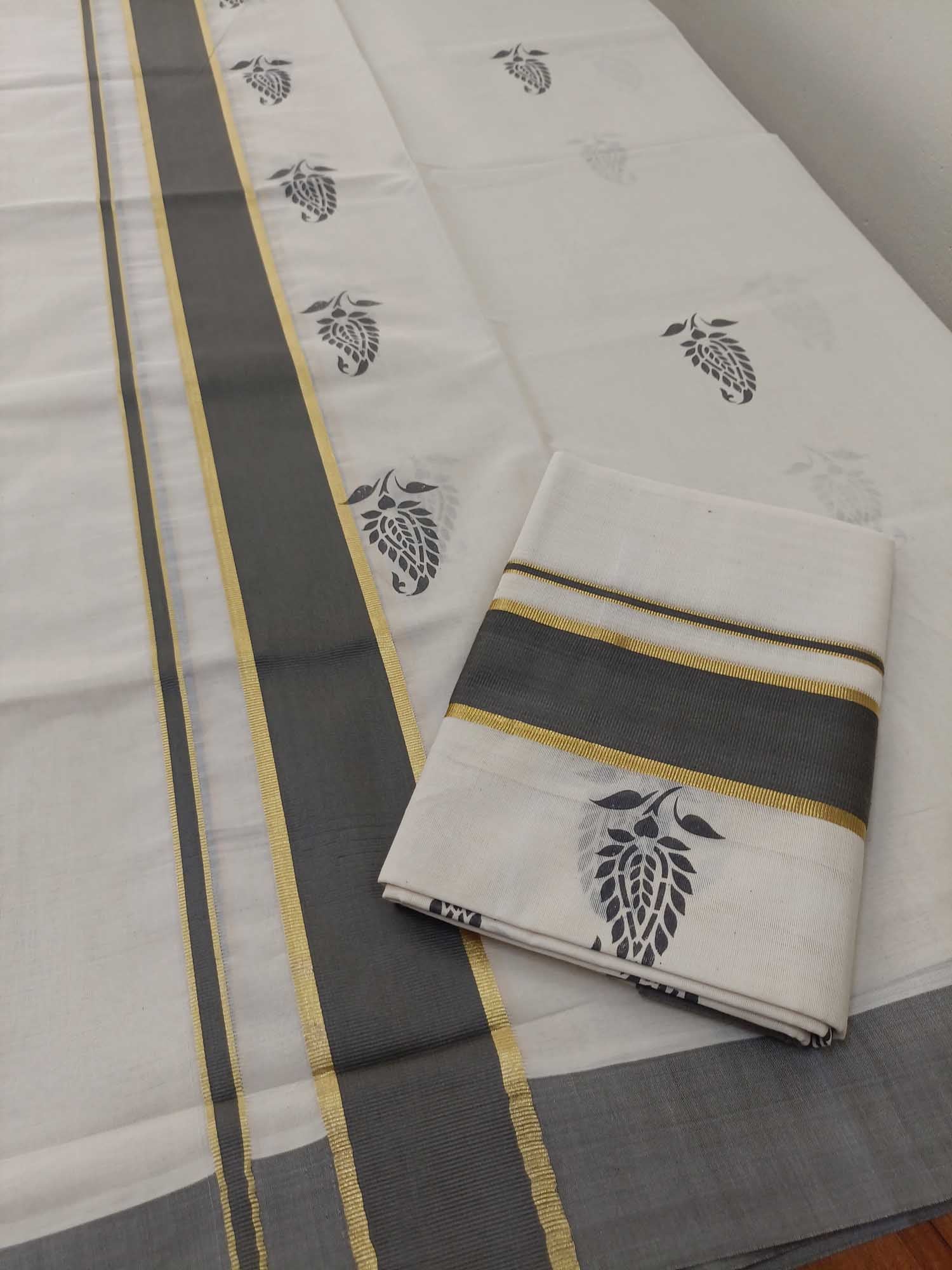 Balaramapuram Printed Set-Mundu for Women