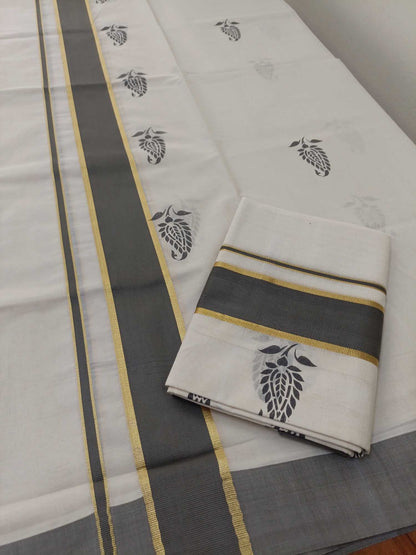 Balaramapuram Printed Set-Mundu for Women