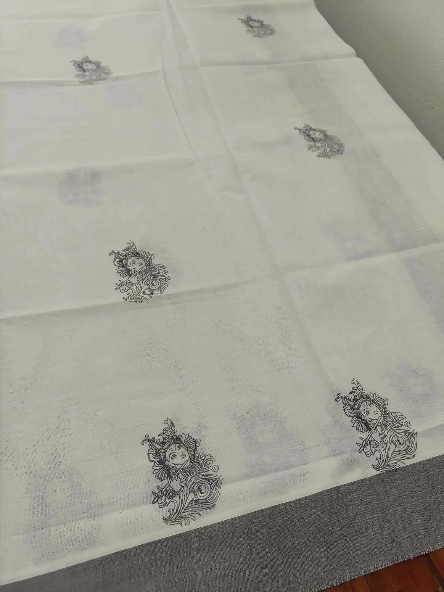 Balaramapuram Printed Set-Mundu for Women