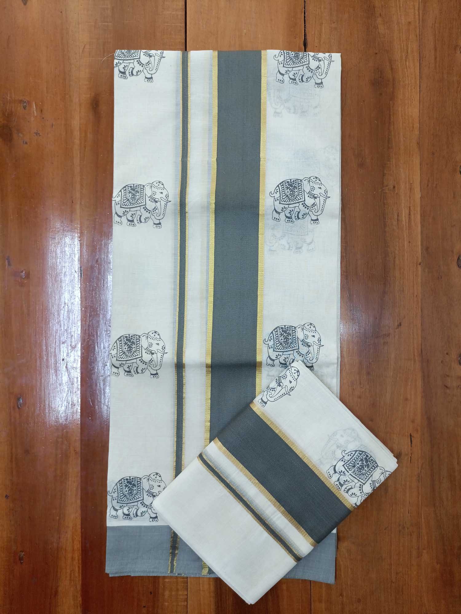 Balaramapuram Printed Set-Mundu for Women