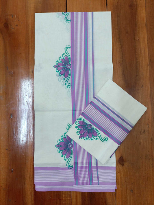 Balaramapuram Printed Set-Mundu for Women